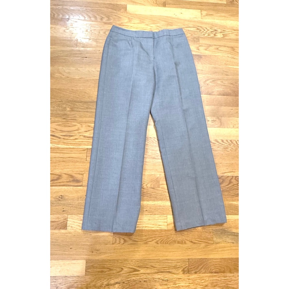 Jones Wear Essentials Womens Grey Wide Leg Dress Pants Flat Front Trousers‎ SZ 4